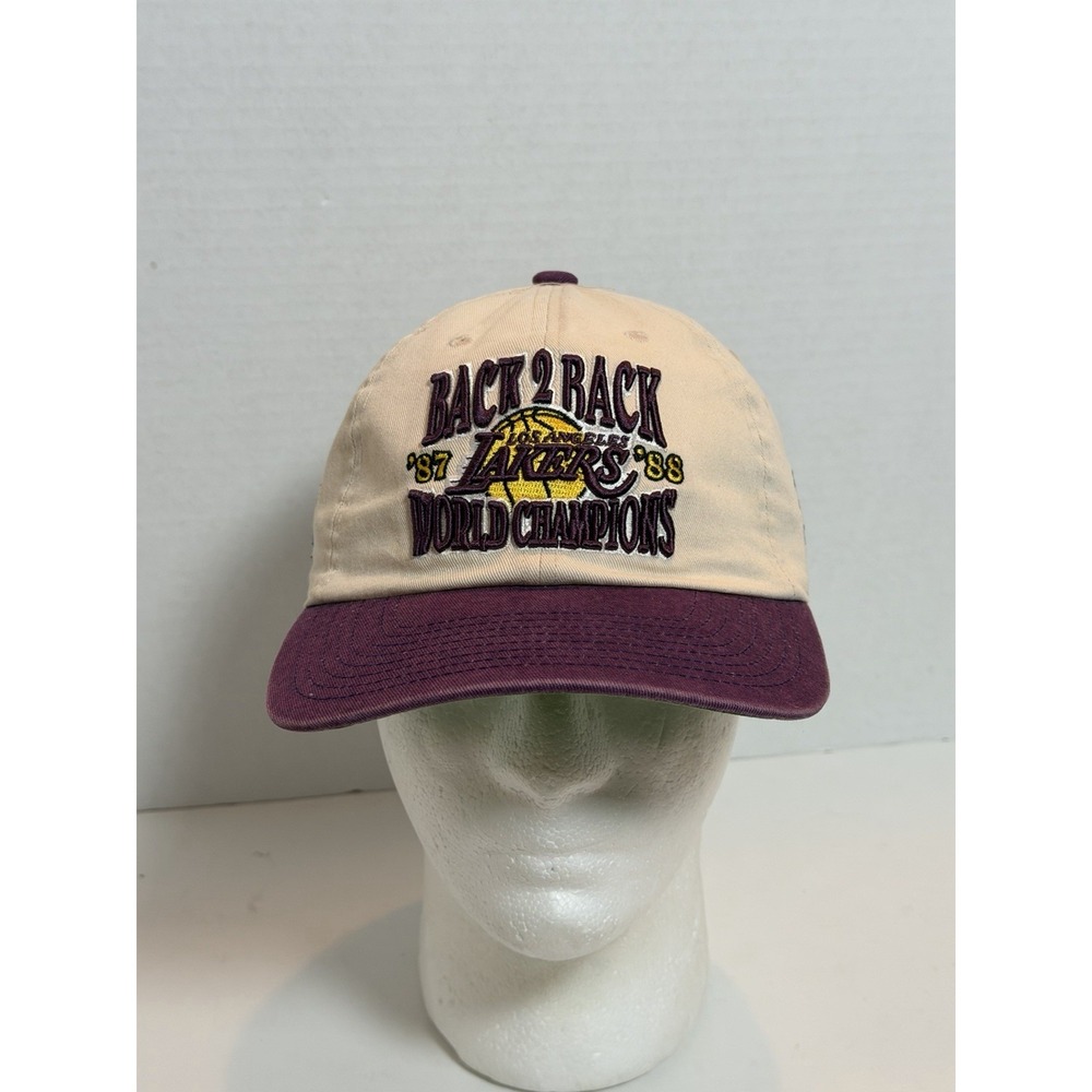 Los Angeles Lakers Hat Cap Strap Back NBA Basketball 87 88 Champs Mitchell Ness